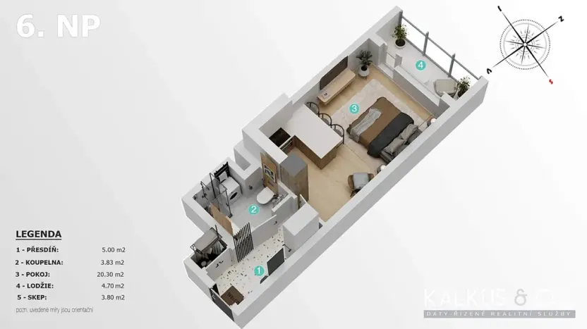 Prodej bytu 1+kk, Praha - Zličín, Sazovická, 34 m2