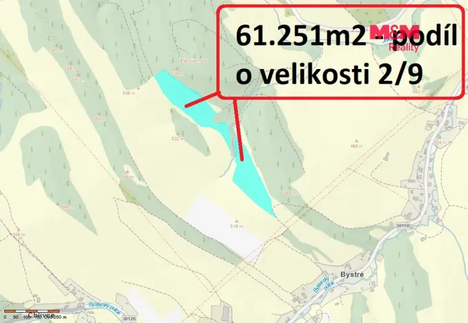 Prodej louky, Stárkov - Bystré, 61251 m2