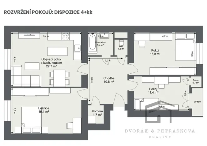 Prodej bytu 3+1, Praha - Žižkov, Biskupcova, 87 m2