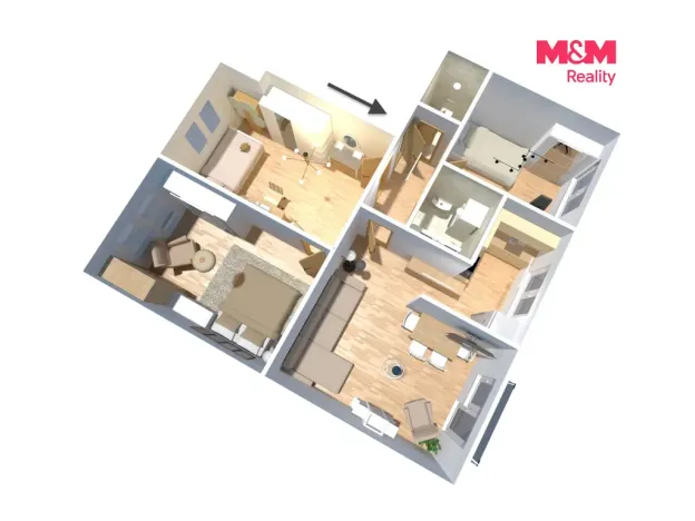 Prodej bytu 4+kk, Milovice - Mladá, Spojovací, 65 m2