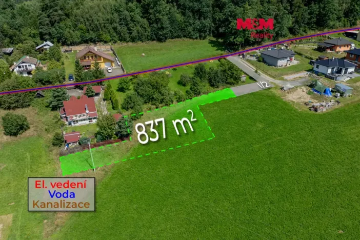 Prodej pozemku pro bydlení, Valašské Meziříčí - Bynina, 837 m2