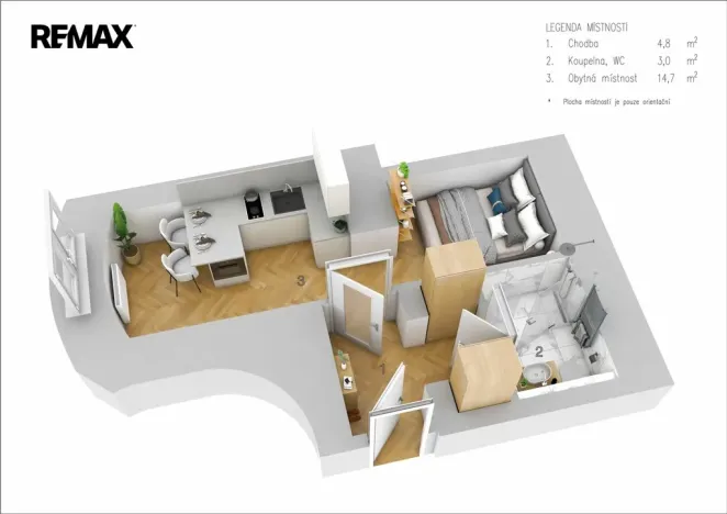 Pronájem bytu 1+kk, Praha - Vinohrady, Lucemburská, 25 m2