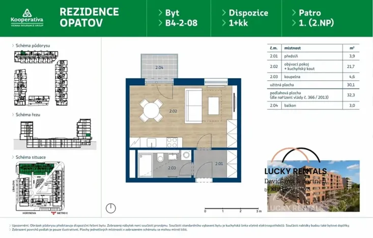 Pronájem bytu 1+kk, Praha - Chodov, Horynova, 32 m2