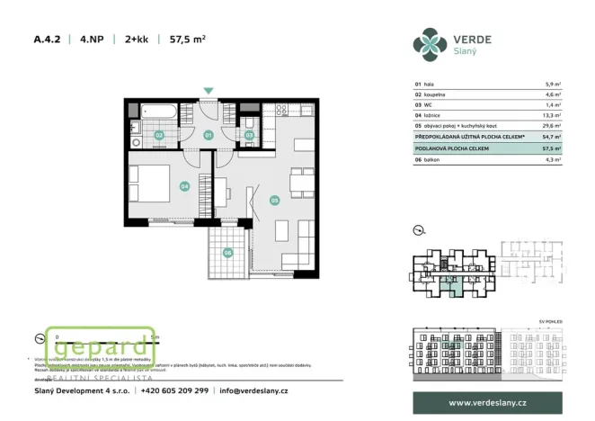 Prodej bytu 2+kk, Slaný, U Benaru, 54 m2