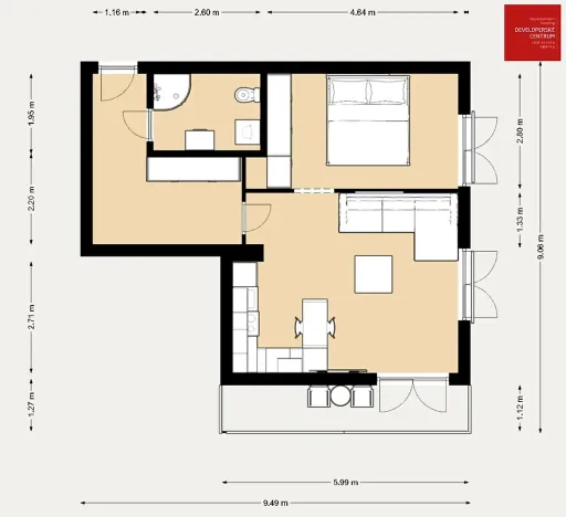 Prodej bytu 2+kk, Mariánské Lázně, Chebská, 54 m2