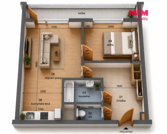 Prodej bytu 2+kk, Praha - Prosek, Vysočanská, 38 m2