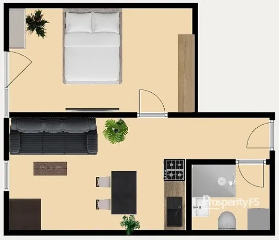Pronájem bytu 2+kk, Třebíč - Nové Dvory, C. Boudy, 33 m2