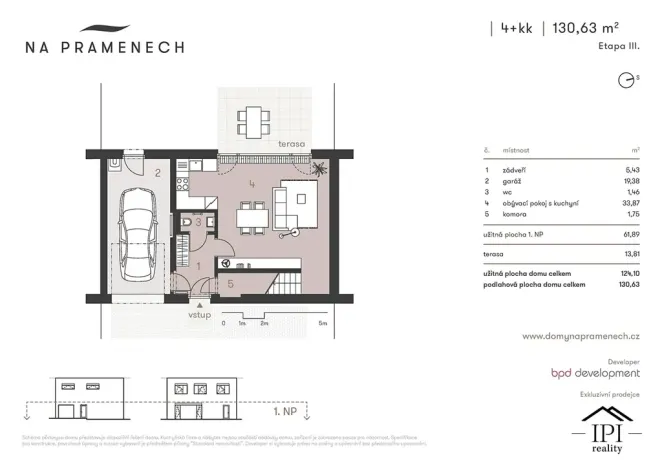 Pronájem rodinného domu, Praha - Čakovice, Schollova, 124 m2