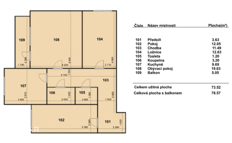 Prodej bytu 3+1, Brno - Bohunice, Spodní, 79 m2