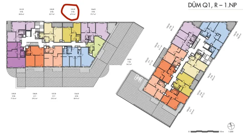Prodej bytu 2+kk, Praha - Hlubočepy, náměstí Olgy Scheinpflugové, 47 m2