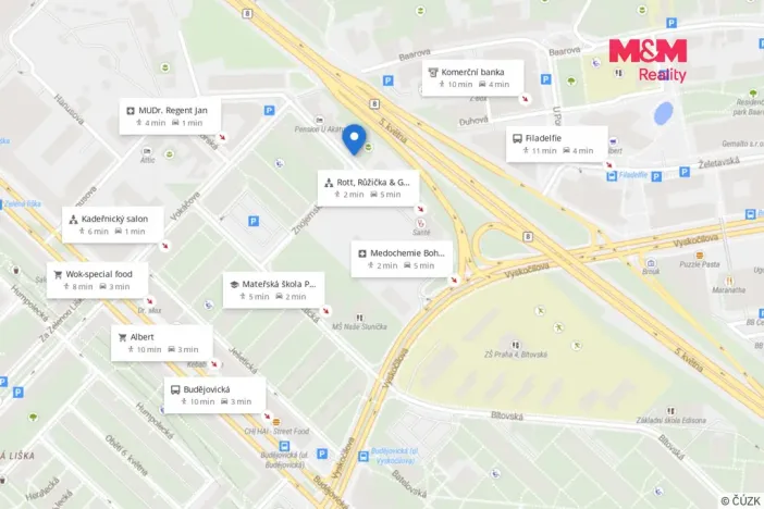 Prodej bytu 2+kk, Praha - Michle, Hanusova, 42 m2