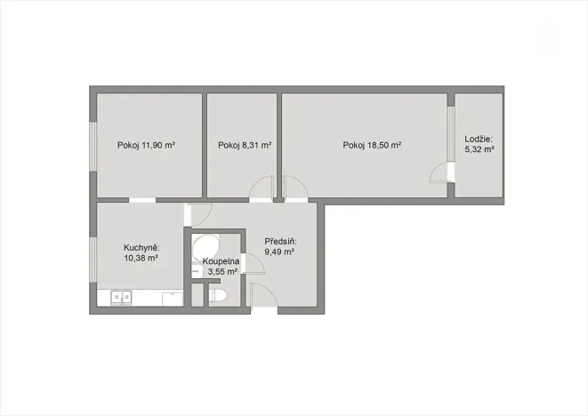 Prodej bytu 3+kk, Praha - Kamýk, Rabyňská, 68 m2