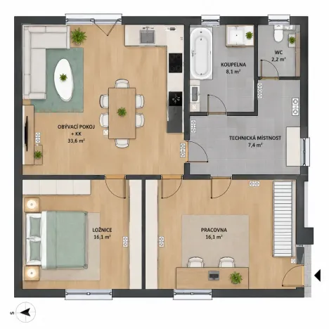 Prodej bytu 3+kk, Holubice, 81 m2