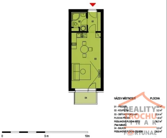 Pronájem bytu 1+kk, Hradec Králové, Jana Masaryka, 31 m2