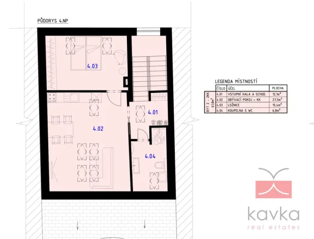 Pronájem bytu 2+kk, Humpolec, Dolní náměstí, 61 m2