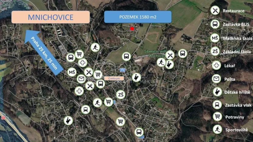 Prodej pozemku pro bydlení, Mnichovice, 1580 m2
