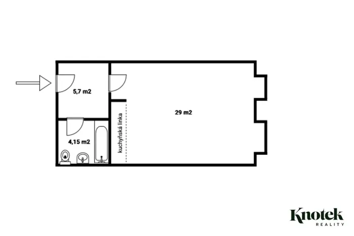 Prodej bytu 1+kk, Brno, Zábrdovická, 42 m2