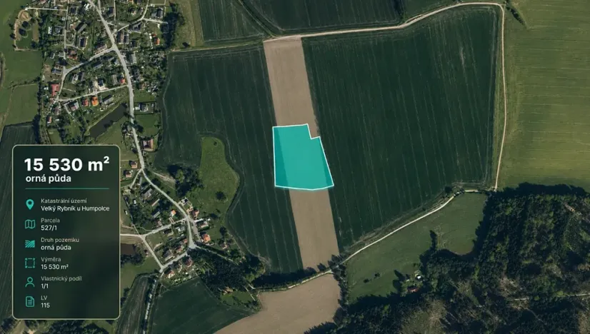 Prodej pole, Velký Rybník, 15530 m2