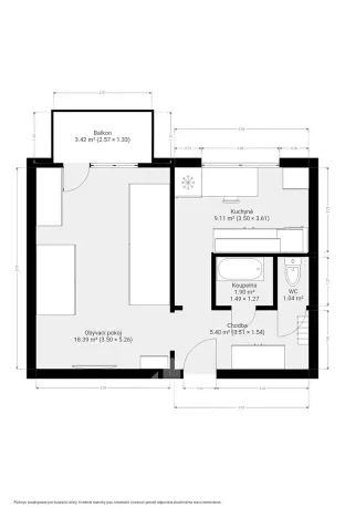 Prodej bytu 1+1, Jihlava, U Hřbitova, 36 m2