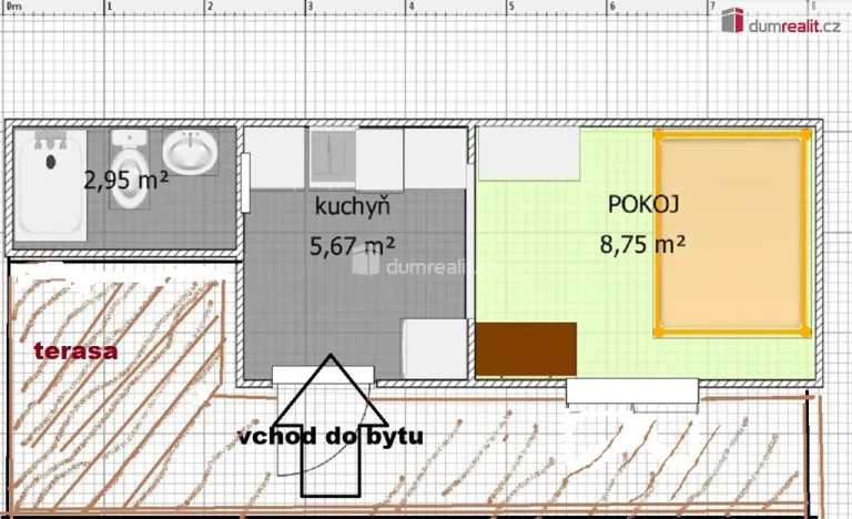 Pronájem bytu 1+kk, Luhačovice, Branka, 18 m2