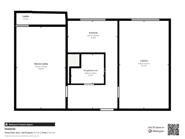 Prodej bytu 2+1, Chomutov, Holešická, 61 m2