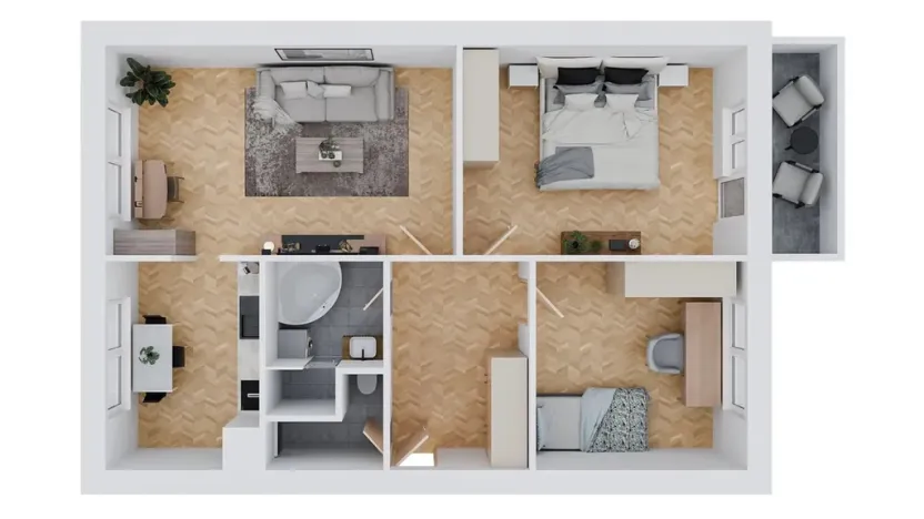 Prodej bytu 3+1, Hustopeče, Větrná, 75 m2