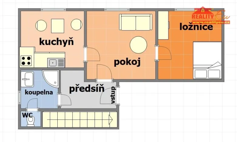 Pronájem bytu 2+1, Náchod, Hrašeho, 58 m2