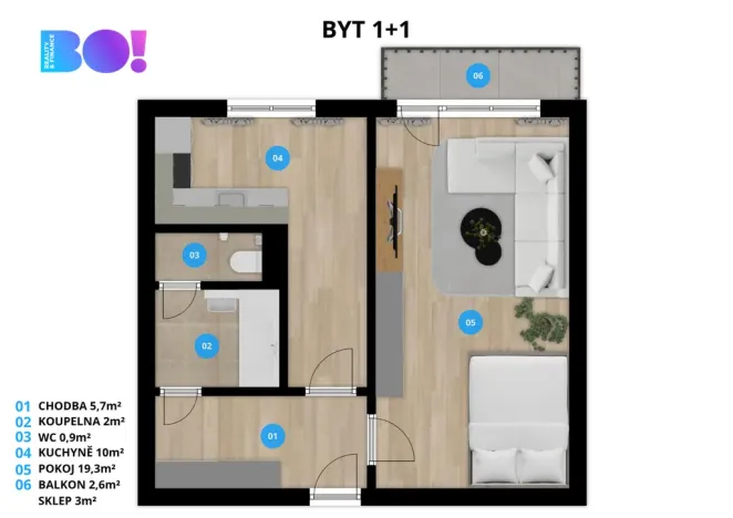 Prodej bytu 1+1, Karviná, Borovského, 43 m2