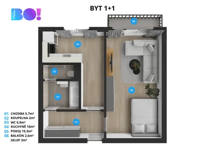 Prodej bytu 1+1, Karviná, Borovského, 43 m2