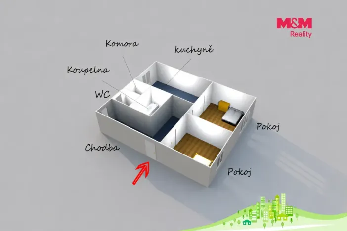 Pronájem bytu 2+1, Stod, Sokolská, 58 m2