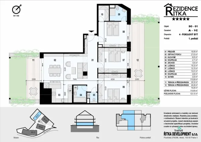 Prodej bytu 4+kk, Řitka, Všenorská, 115 m2