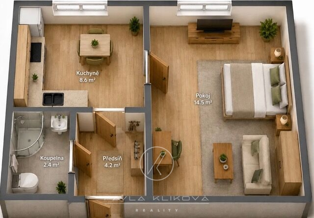 Pronájem bytu 1+1, Plzeň, Kyjevská, 28 m2