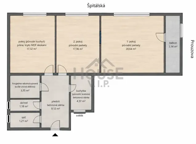 Prodej bytu 3+1, Praha, Prouzova, 75 m2