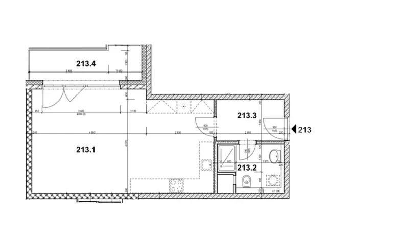 Pronájem bytu 1+kk, Praha - Vysočany, Pod Harfou, 45 m2