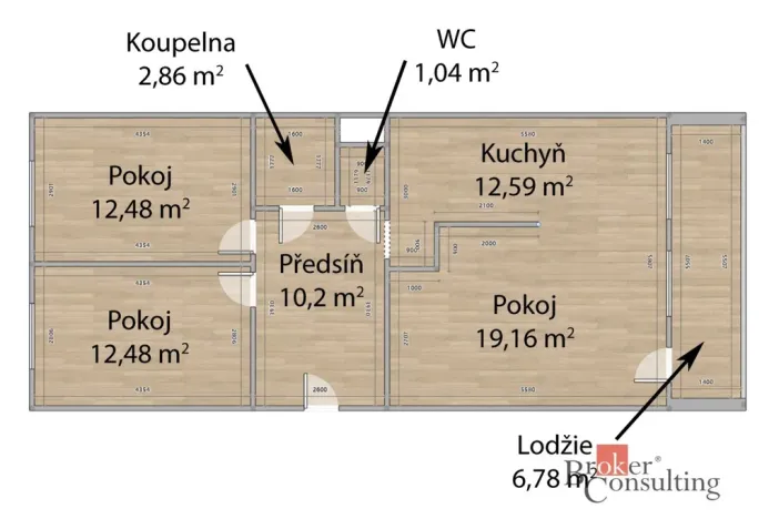 Prodej bytu 3+1, Beroun - Beroun-Město, Tovární, 71 m2