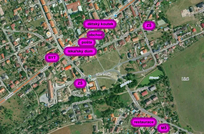 Pronájem bytu 2+1, Líně, Plzeňská, 44 m2