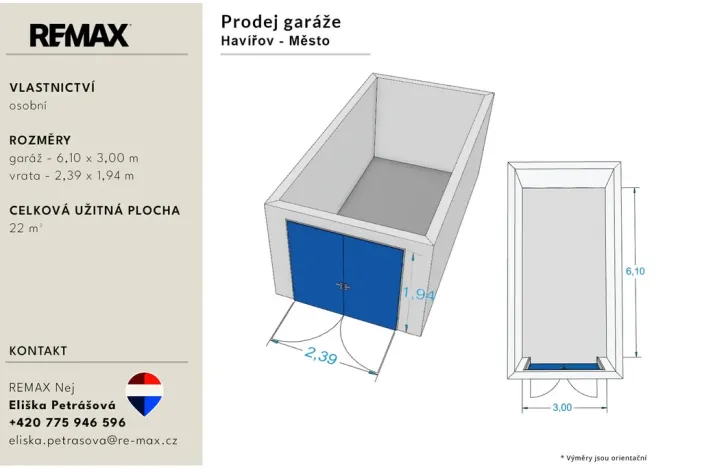 Prodej garáže, Havířov - Město, 21 m2