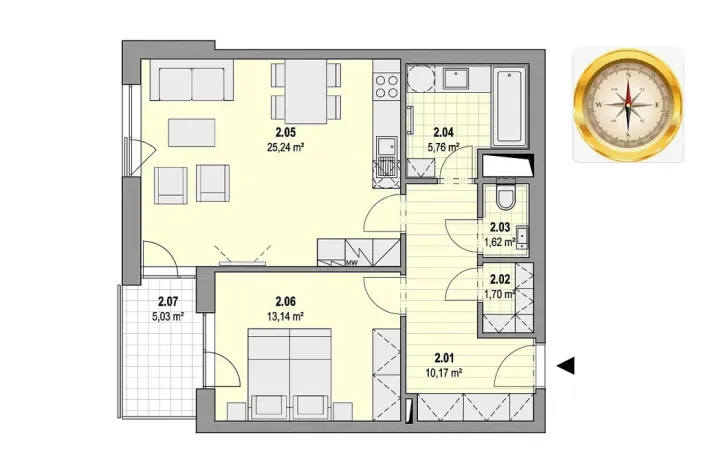 Pronájem bytu 2+kk, Ostrava - Moravská Ostrava, náměstí Biskupa Bruna, 58 m2