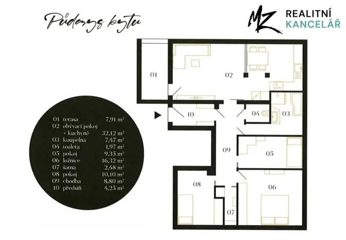 Pronájem bytu 4+kk, Prostějov, Vojtěcha Outraty, 101 m2