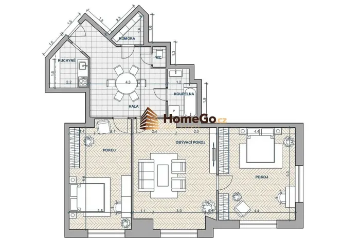 Pronájem bytu 3+kk, Praha - Nusle, U gymnázia, 96 m2