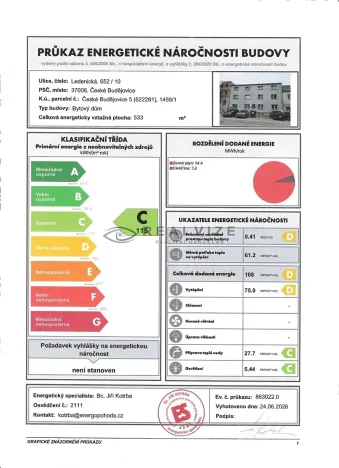 Pronájem bytu 2+kk, České Budějovice, Ledenická, 36 m2