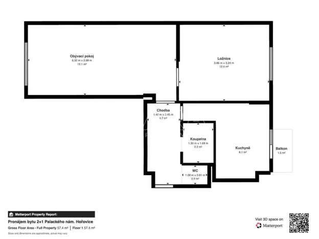 Pronájem bytu 2+1, Hořovice, Palackého náměstí, 55 m2
