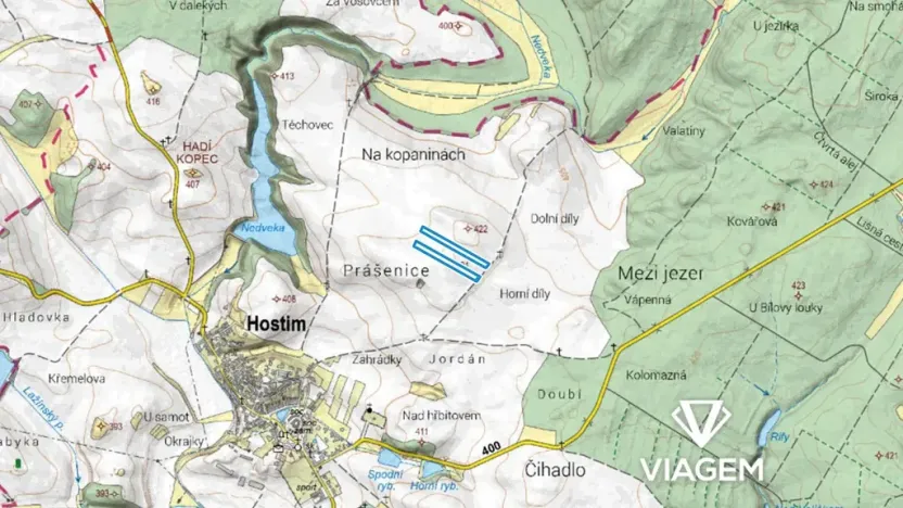 Prodej podílu pole, Hostim, 1777 m2
