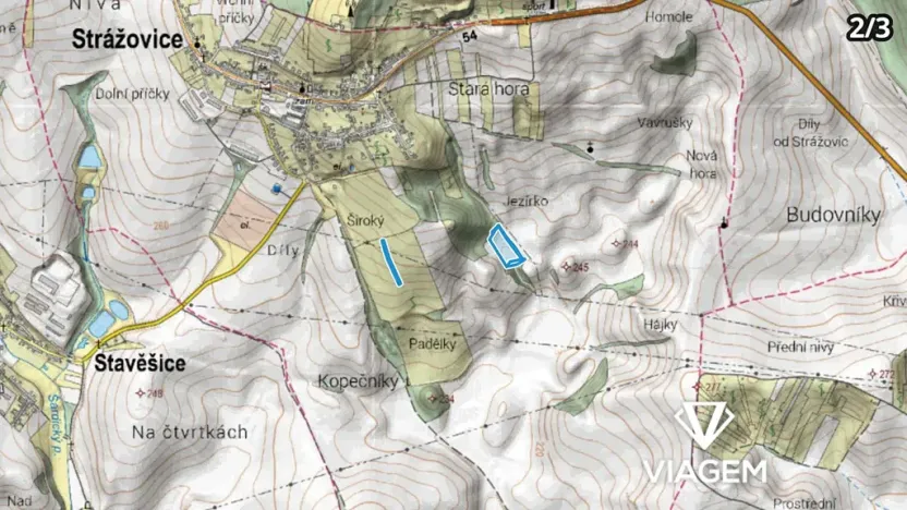 Prodej podílu pole, Strážovice, 973 m2