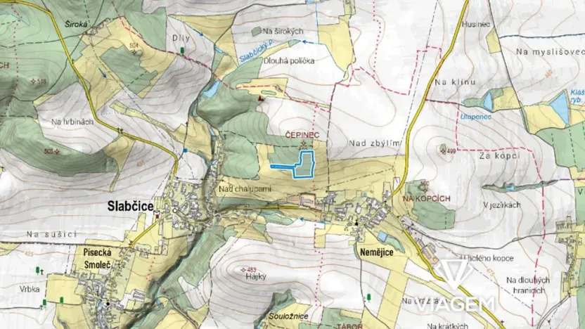 Prodej podílu pole, Slabčice, 5464 m2