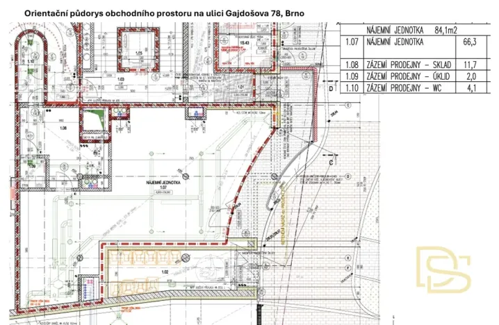 Pronájem obchodního prostoru, Brno - Židenice, Gajdošova, 84 m2