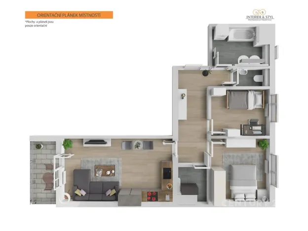 Pronájem bytu 3+kk, Praha, 66 m2
