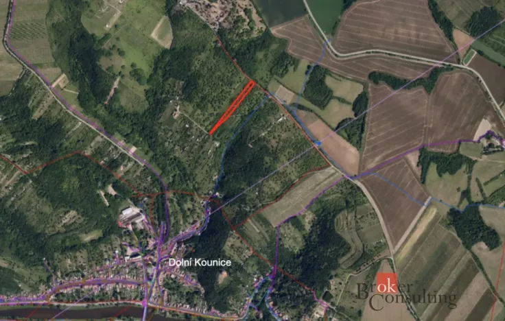 Prodej zahrady, Dolní Kounice, Stráně, 4535 m2