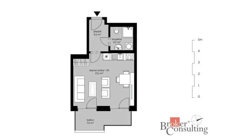 Prodej bytu 1+kk, Praha - Vysočany, Fafkových, 31 m2