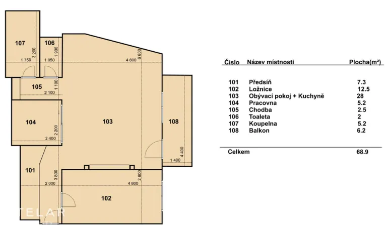 Prodej bytu 2+kk, Kyjov, třída Komenského, 63 m2